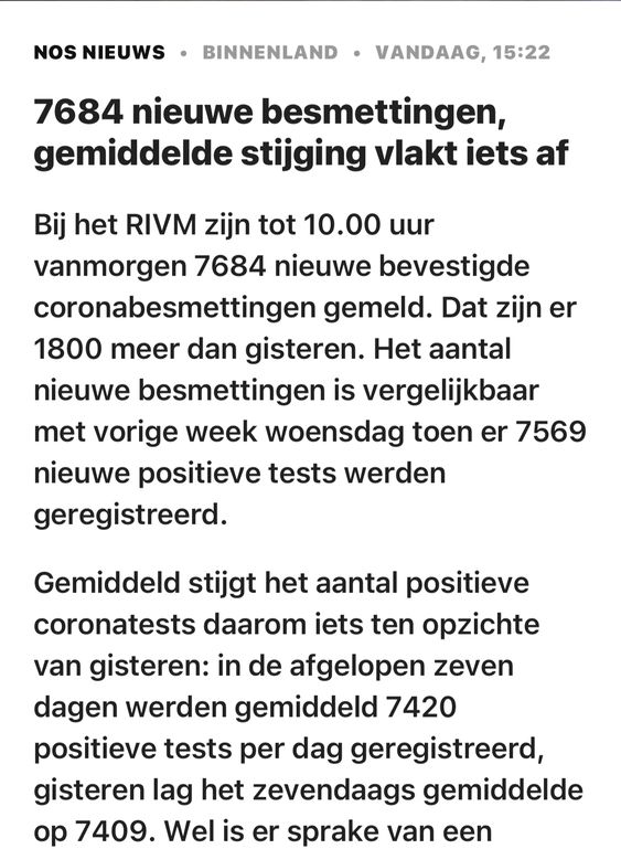 Stijging nieuwe besmettingen vlakt af