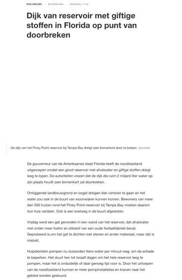 Reservoir met gif in Florida