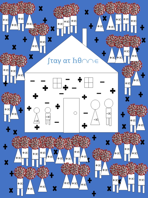 Poster over Covid met als thema stay at home